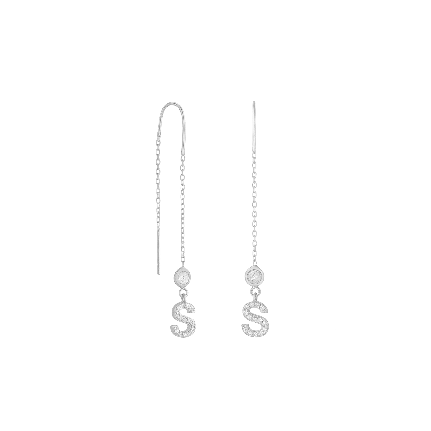 Double strand letter earrings