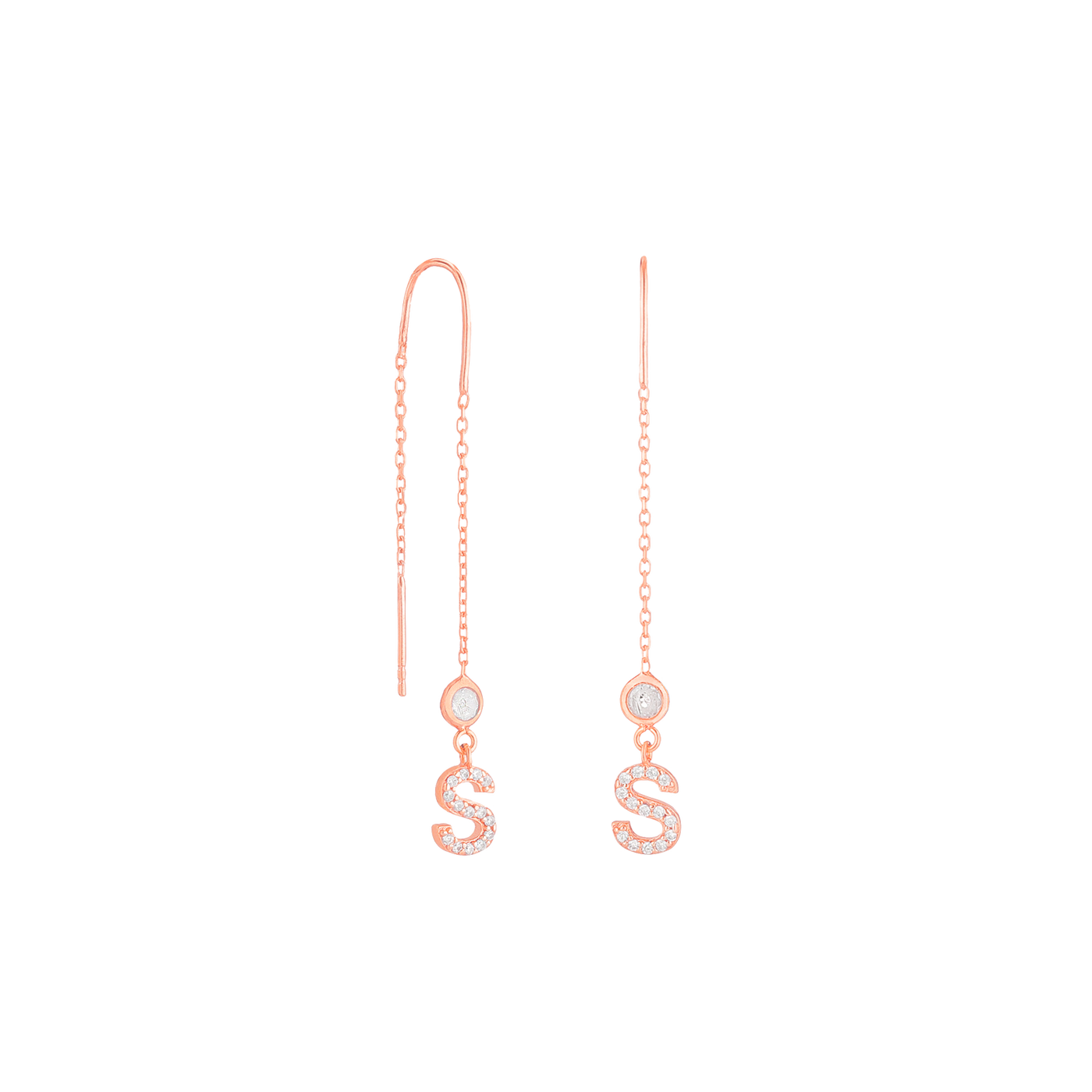 Double strand letter earrings