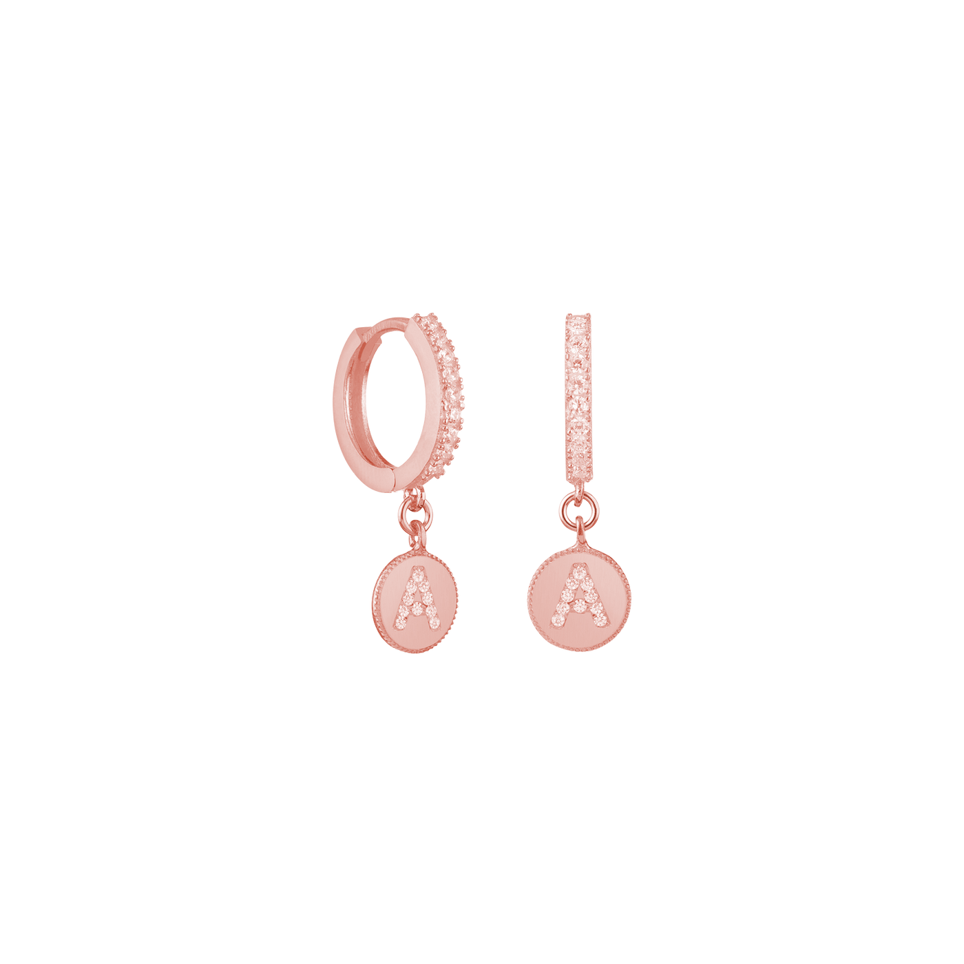 Earrings zirconia with letter zirconia initial