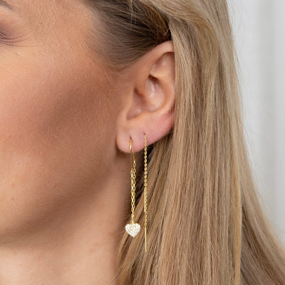 Double strand heart earrings