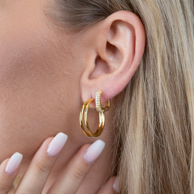 Mini Oval Rhinestone Earrings