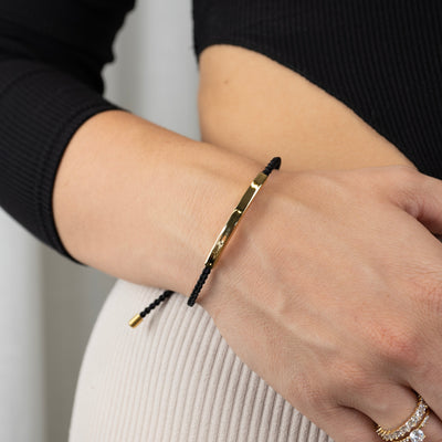 Partner bracelet Ribbon Cord with engraving