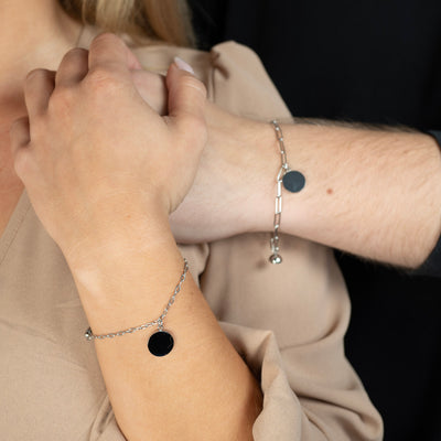 Partner bracelet Clarity with engraving &amp; magnet