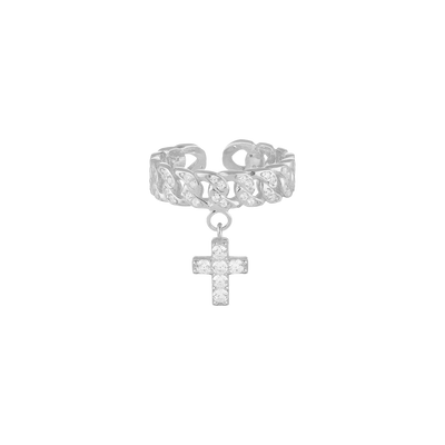Iced Ring – Kreuz mit Zirkonia (6079181160633)