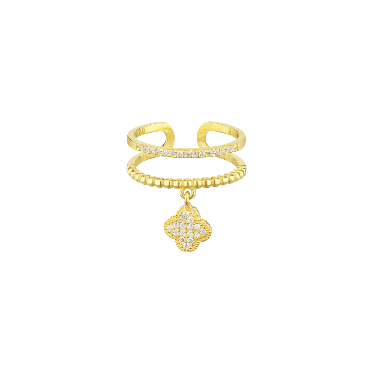 Ring Double - Kleeblatt (6656479461561)