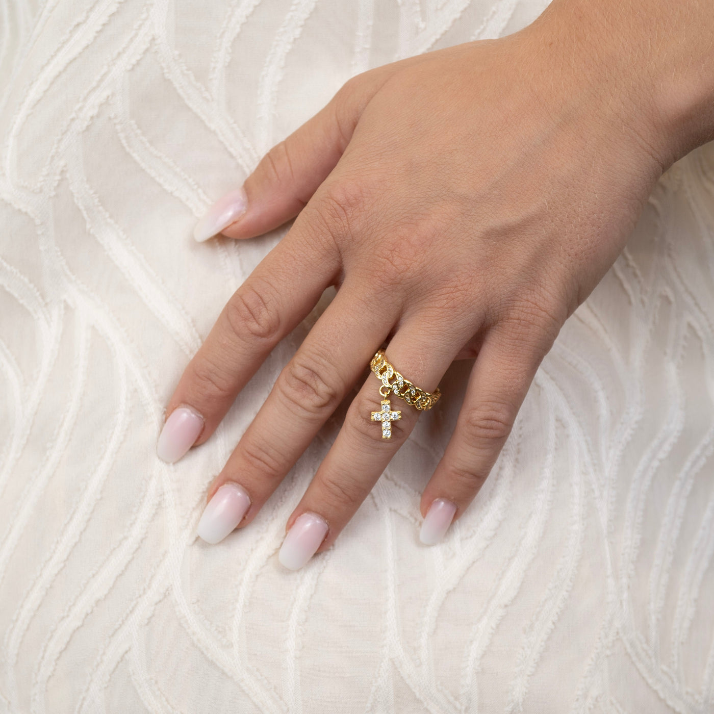 Iced Ring – Kreuz mit Zirkonia