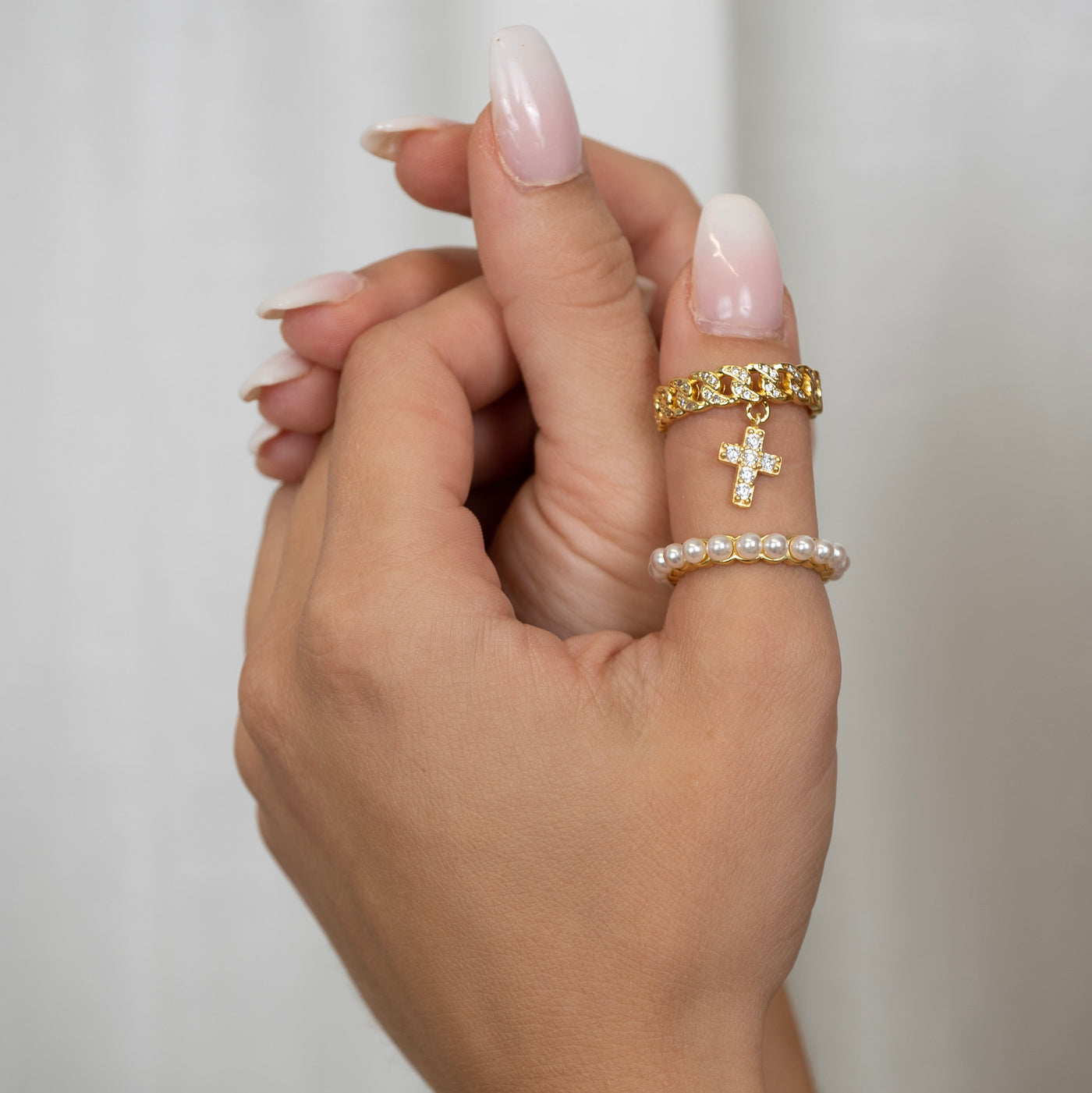 Iced Ring – Kreuz mit Zirkonia