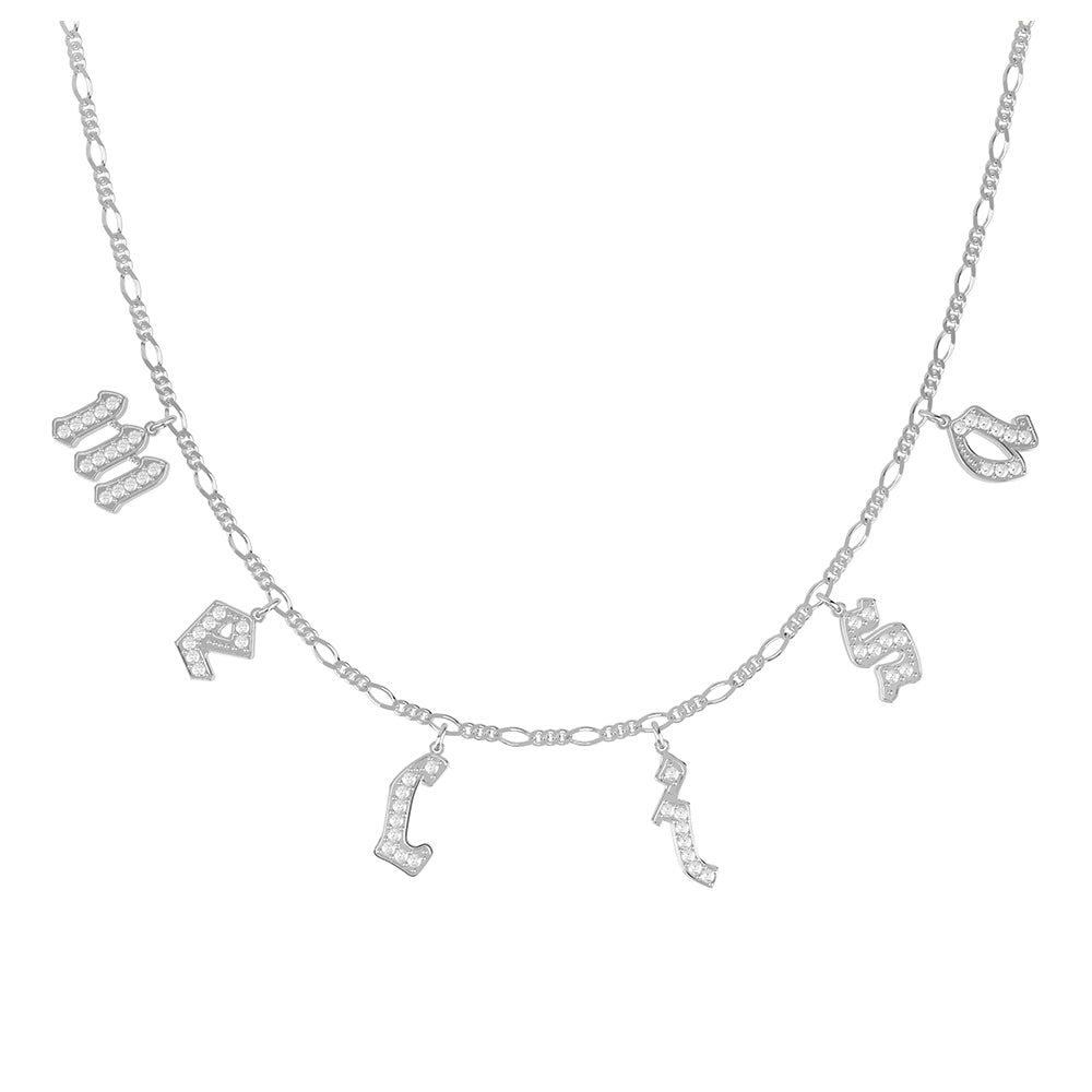 Buchstaben Choker Gothic mit Zirkonia (4783037546573)