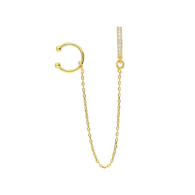 Earcuff - Doppel-Ohrring Zirkonia (4612925685837)