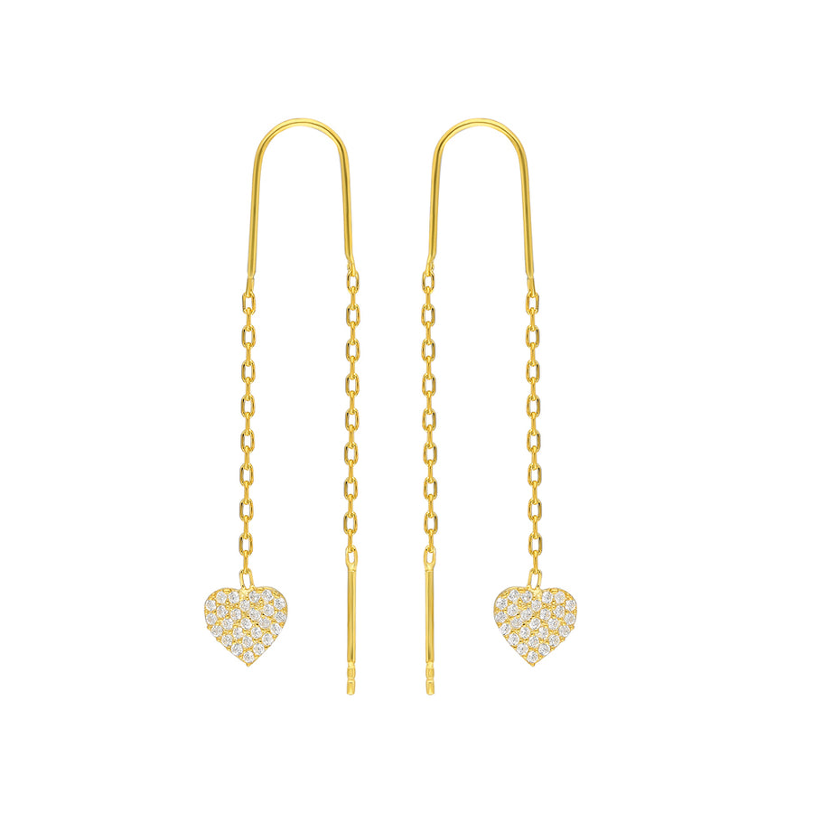 Boucles d'oreilles cœur à double brin
