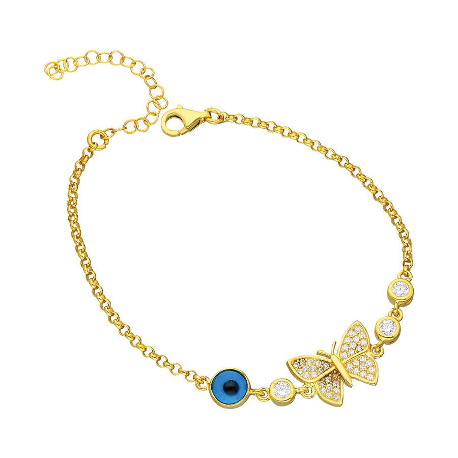 Bracelet papillon avec œil bleu