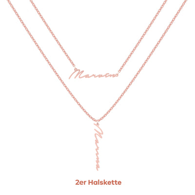 Set - Namenskette 925er Silber  Variante Notera (6555663597753)