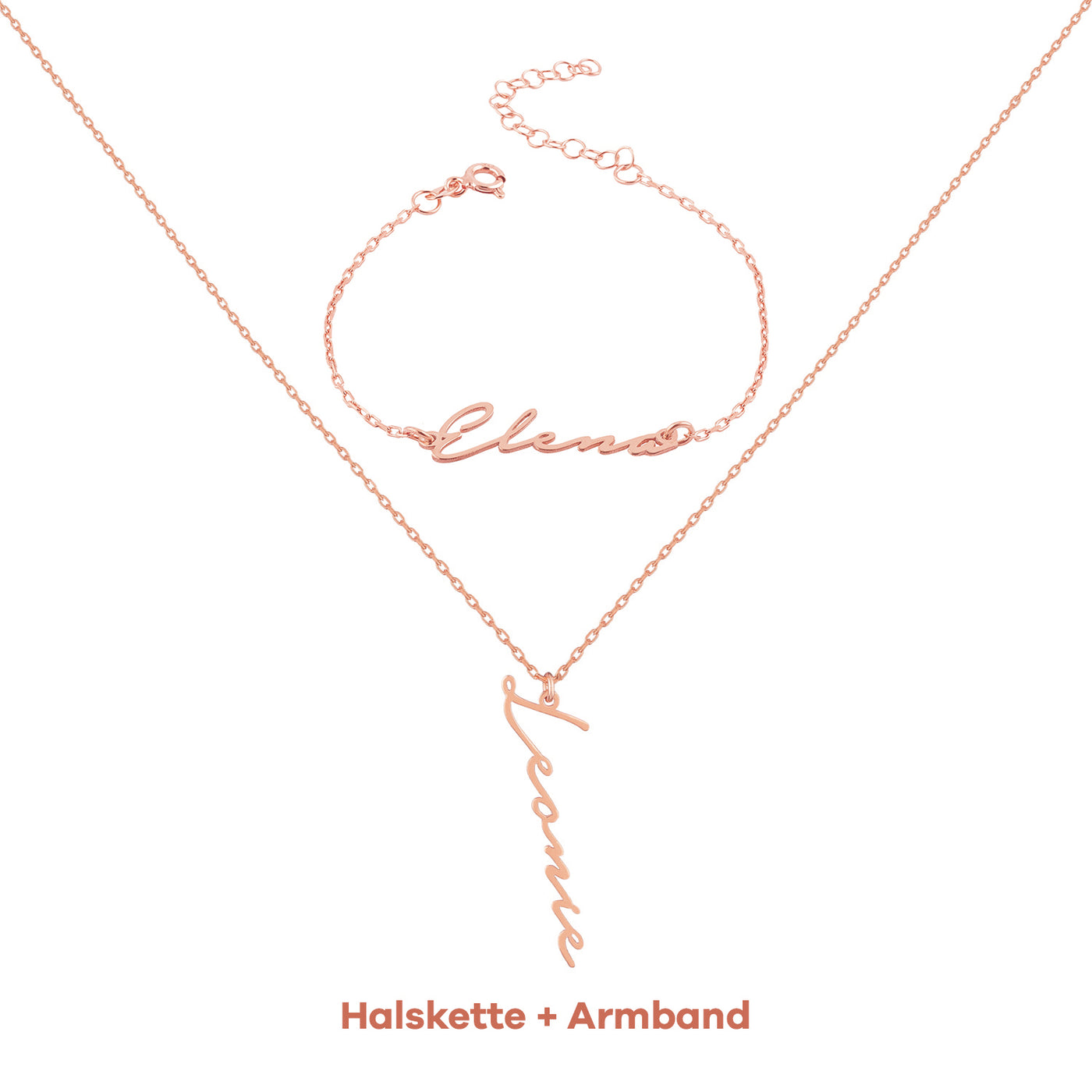 Set - Namenskette Senkrecht-Notera & Namensarmband (7962376798475)