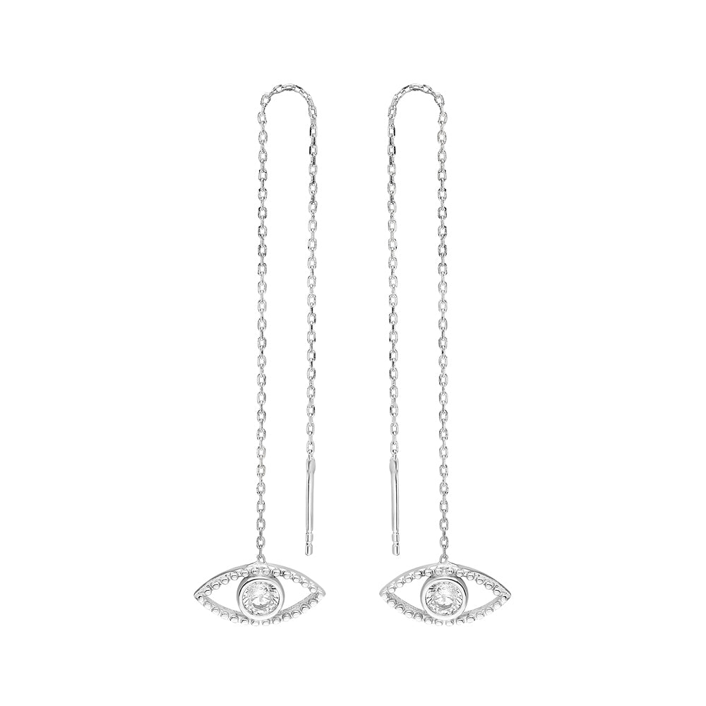 Doppel-Strang Ohrring Auge-Zirkonia (4478304157773)