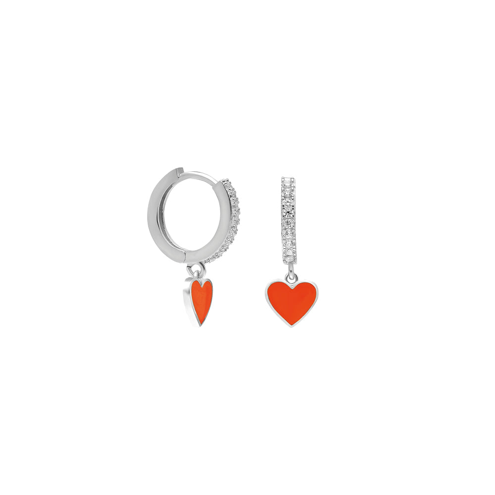 Ohrringe Zirkonia „Heart“ – rot (4831486935117)