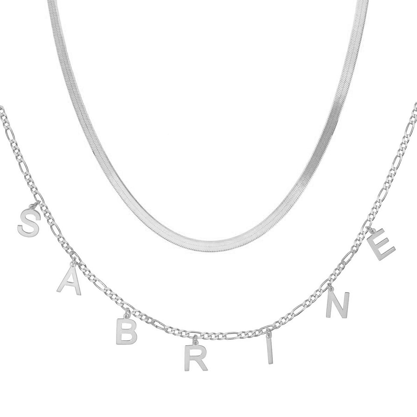Set - Buchstaben Choker & Schlangen Choker Halskette (7104341737657)
