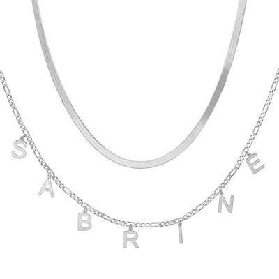 Set - Buchstaben Choker & Schlangen Choker Halskette (7104341737657)