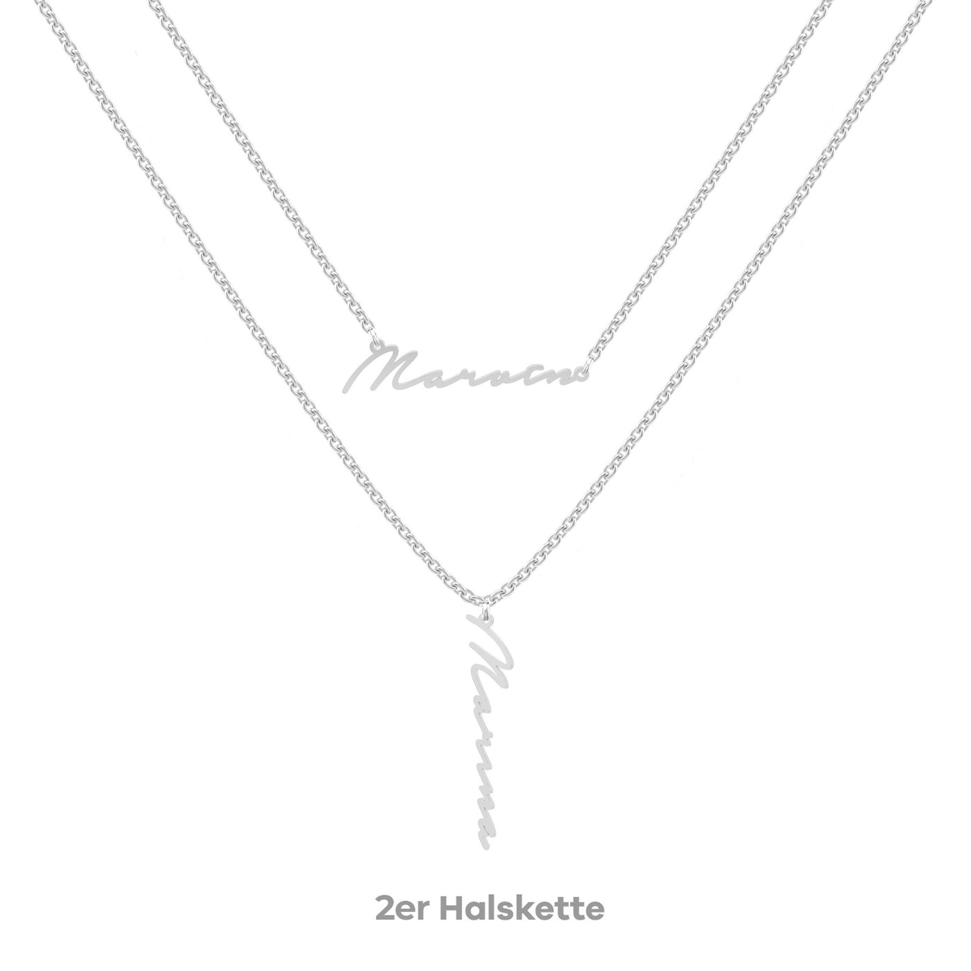 Set - Namenskette 925er Silber  Variante Notera (6555663597753)