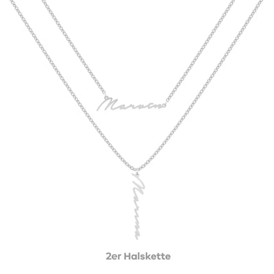 Set - Namenskette 925er Silber  Variante Notera (6555663597753)
