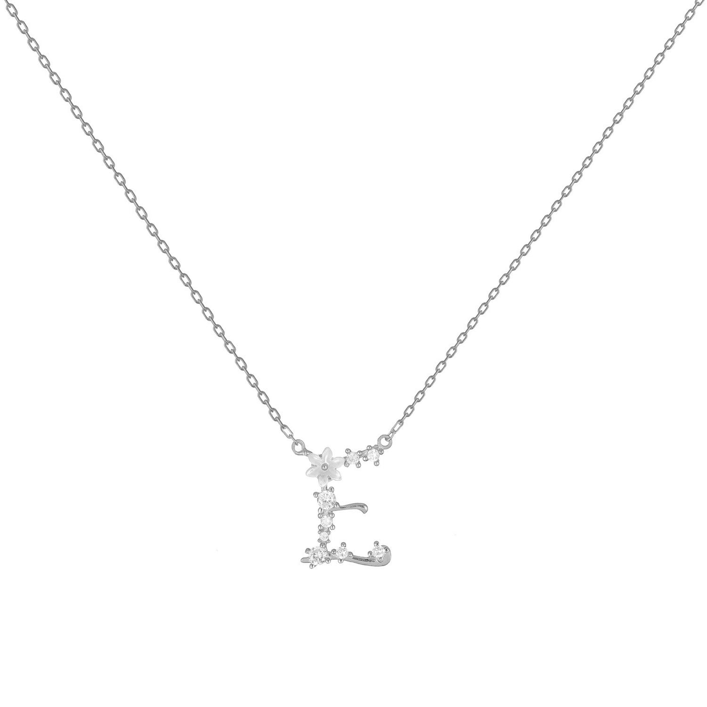 Daisy letter necklace with zirconia