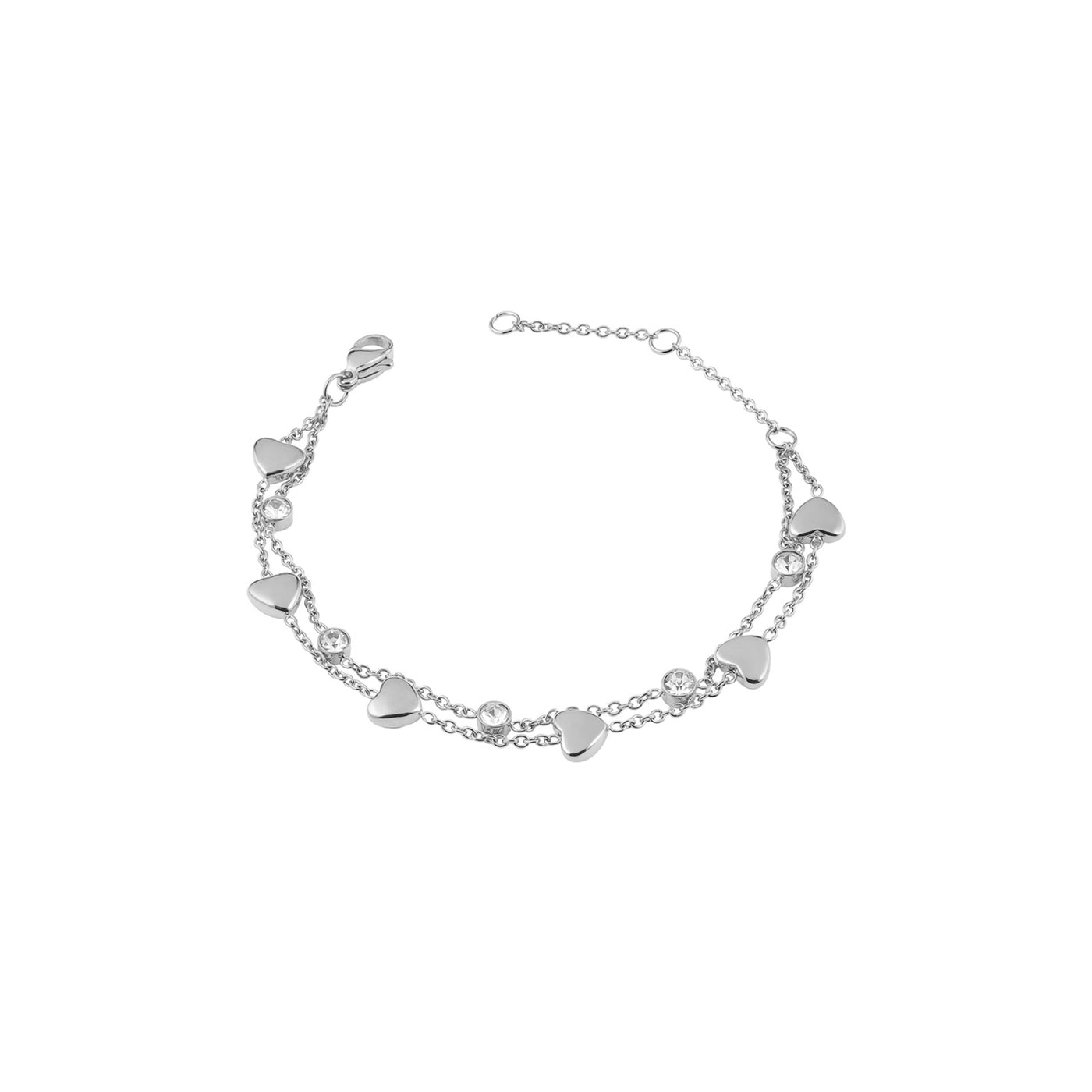 Hearts bracelet with zirconia