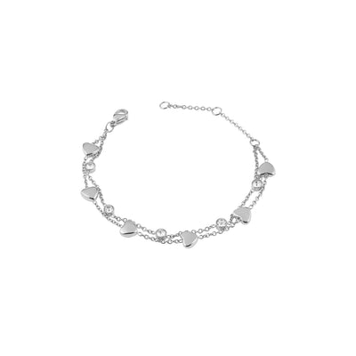 Hearts bracelet with zirconia