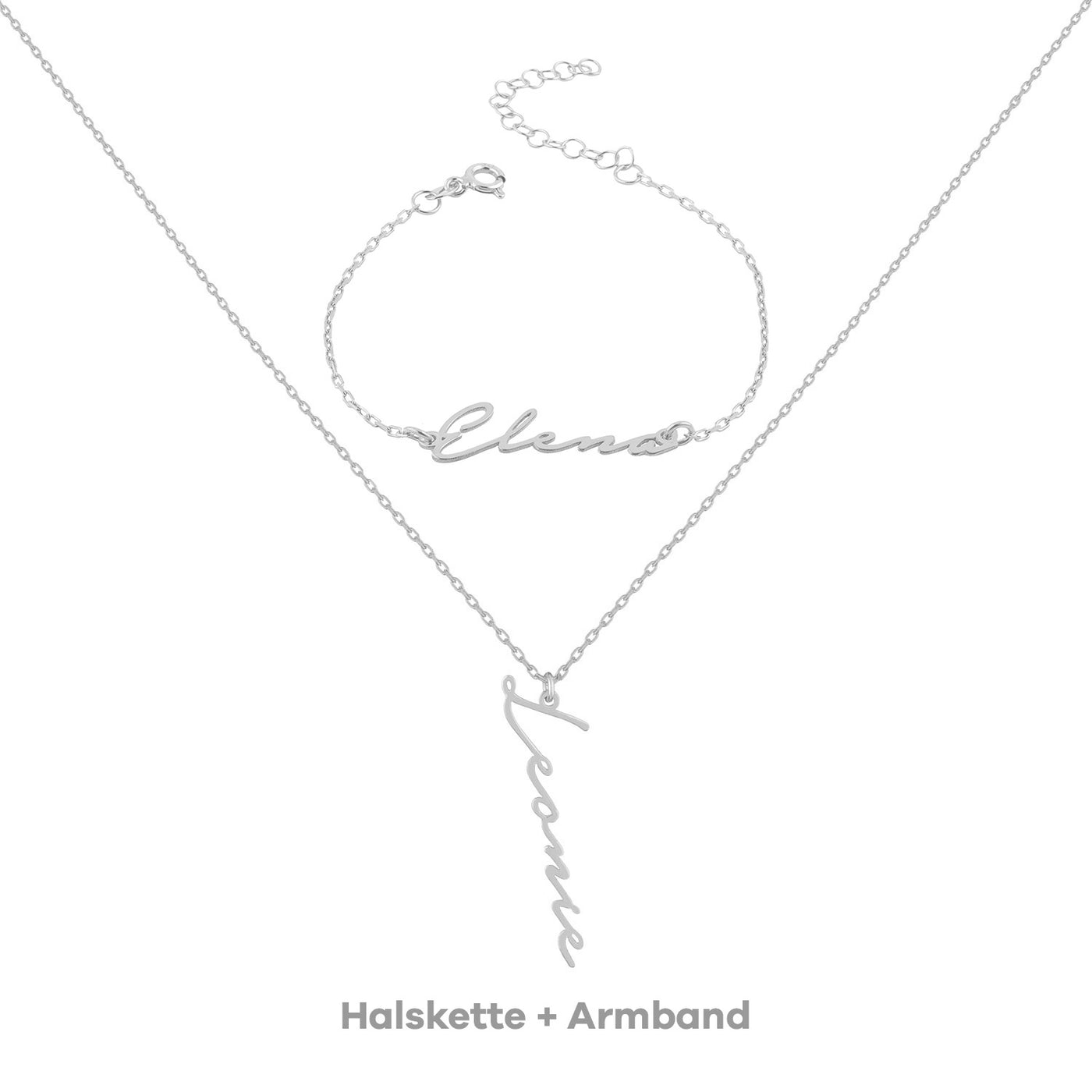 Set - Namenskette Senkrecht-Notera & Namensarmband (7962376798475)