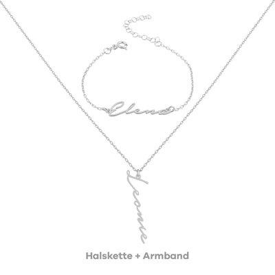 Set - Namenskette Senkrecht-Notera & Namensarmband (7962376798475)