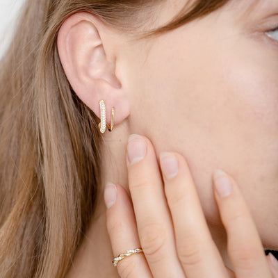 Twisted cubic zirconia earrings